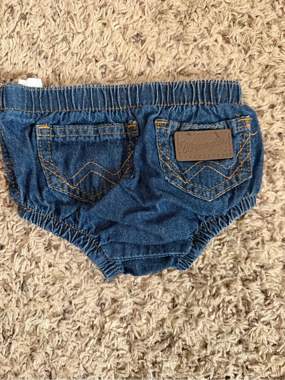 Wrangler Denim Diaper Cover - Blue with Contrast Stitching